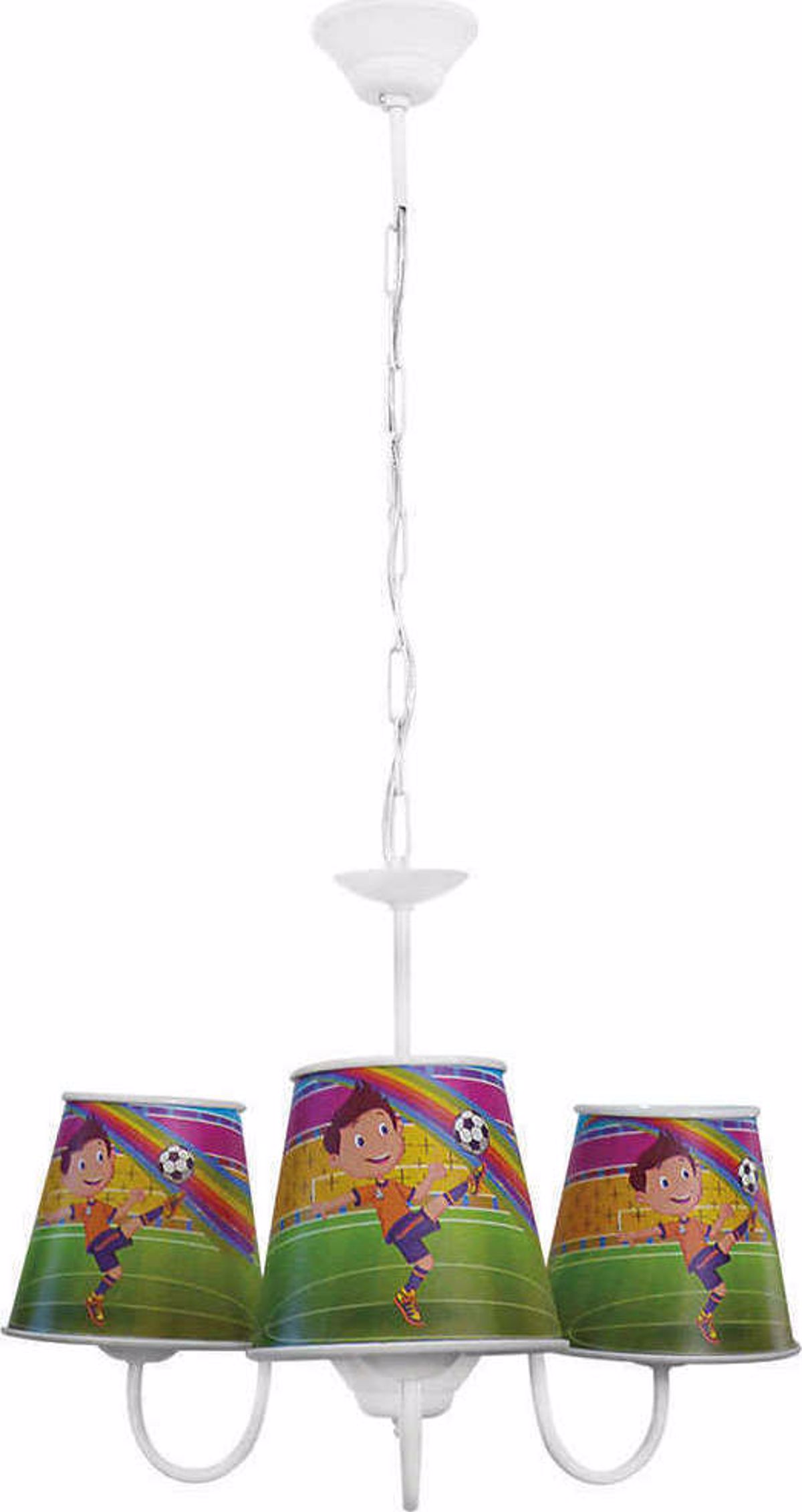 Heronia 3Foto Paidiko Fotistiko Orofis Metallo/Plastiko FOOTBALL Lefko E27 45X80cm 36-0014